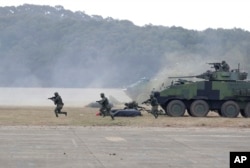 FILE - Taiwan's military holds a military exercise in Hsinchu County, northern Taiwan, Jan. 7, 2025.