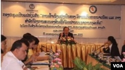 ກອງປະຊຸມກ່ຽວກັບການເຂົ້າເຖິງແຫລ່ງທຶນຂອງທຸລະກິດຂະໜາດນ້ອຍ ແລະກາງ ທີ່ຈັດໂດຍກະຊວງອຸດສະຫະກໍາ ແລະການຄ້າ ຮ່ວມກັບທະນາຄານໂລກ