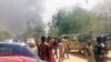 Mutane sunyi dafifi kewaye da inda boma-boman ya tashi a Maiduguri.
