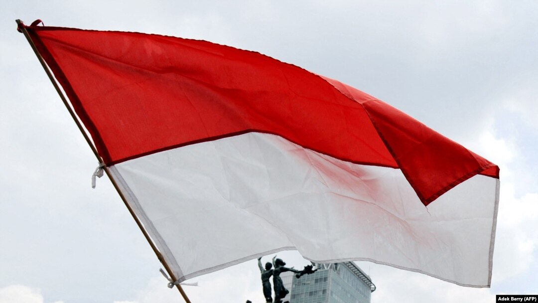 Seorang pengunjuk rasa mengibarkan bendera saat demonstrasi menentang dugaan konspirasi, 19 November 2009. (Foto: AFP/Adek Berry)