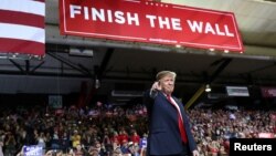 U.S. President Donald Trump speaks during a campaign rally at El Paso County Coliseum in El Paso, Texas, Feb. 11, 2019. 