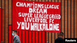 Twelve of Europe's top football clubs launch a breakaway Super League - Liverpool, Britain - April 21, 2021.