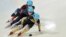 FILE - Japan's Kei Saito leads in front of Thomas Insuk Hong, of the United States, and China's Lu Xiucheng as they compete in the men's 1000 meter short track speed skating competition in Innsbruck, Austria.