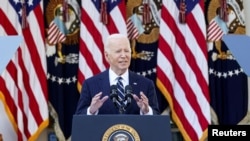 El presidente de Estados Unidos, Joe Biden, pronuncia un discurso sobre los resultados de las elecciones de 2024 y la próxima transición presidencial del poder, en el jardín de rosas de la Casa Blanca en Washington, Estados Unidos, el 7 de noviembre de 2024. 