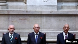 Brazil's President Luiz Inacio Lula da Silva visits the Portuguese parliament on the day of the 49th anniversary of Portugal's Carnation Revolution, that resulted in the country's transition to democracy, in Lisbon, Portugal, April 25, 2023. 