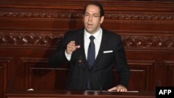 Tunisian Prime Minister Youssef Chahed addresses the parliament on the country's anti-corruption fight on July 20, 2017, in Tunis. 