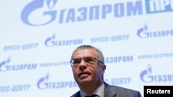 Alexander Medvedev, deputy chief executive of Russia's Gazprom, takes part in a news conference in Moscow, June 3, 2014. 