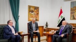 Serokomarê Îraqê Nizar Amêdî û Karbirêkarê Balozxaneya Amerîkayê li Bexda  Joshua Harris