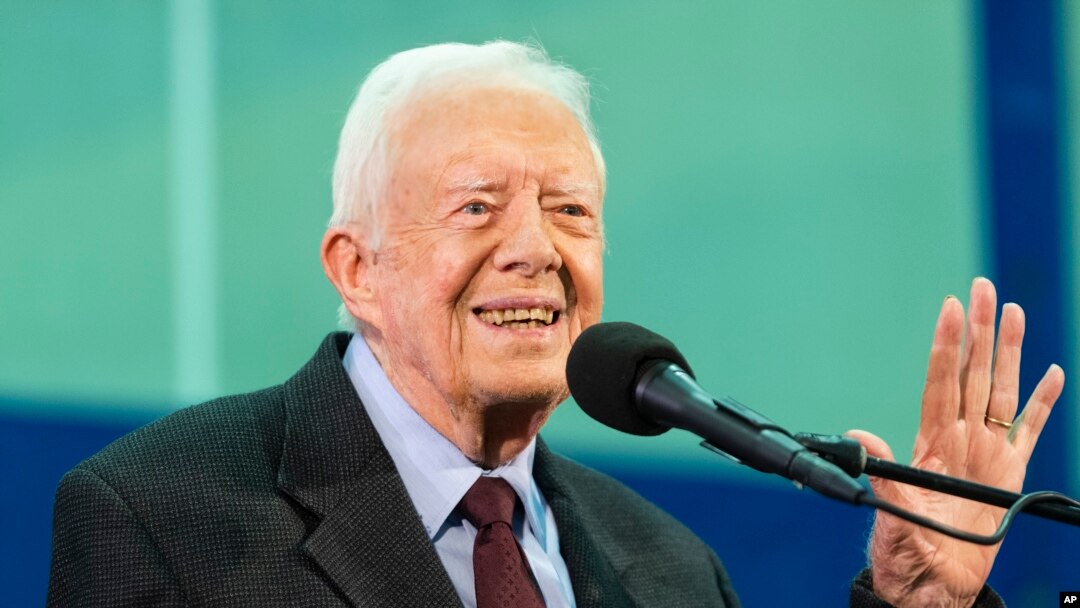 Mantan presiden AS Jimmy Carter dalam acara tahunan Carter Town Hall di Universitas Emory, Atlanta, 18 September 2019. 