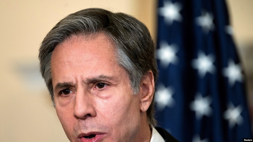 El secretario de Estado Antony Blinken durante una ceremonia en la sede del Departamento de Estado, en Washington DC, el 3 de marzo de 2021.