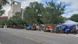 Trump supporters have set up camp since Monday morning, a block away from his reelection rally venue.