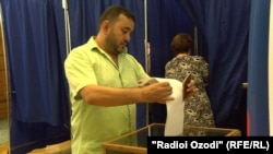 Russian election voting in Dushanbe 