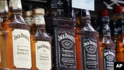 FILE -- Bottles of Jack Daniel's whiskeys are displayed at Rossi's Deli in San Francisco. 