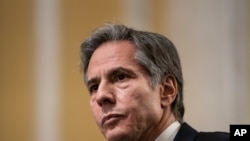 El candidato a secretario de Estado, Antony Blinken, testifica durante su audiencia ante el Comité de Relaciones Exteriores del Senado en Capitol Hill en Washington, el 19 de enero de 2021.