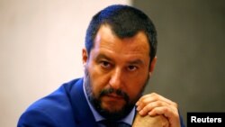 Matteo Salvini, ministre italien de l'Intérieur à Rome le 20 juin 2018. 