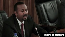 Ethiopia's Prime Minister Abiy Ahmed addresses legislators in Addis Ababa.