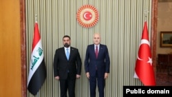 Serokê Parlamentoya Tirkîyê Numan Kurtulmuş û Hewvtayê Wî yê Îraqî Heybet el-Helbûsî
