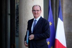 France's new prime minister Jean Castex arrives at the Elysee Palace for the weekly cabinet meeting, in Paris, July 7, 2020.