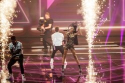 Eden Alene from Israel performs during rehearsals at the Eurovision Song Contest at Ahoy arena in Rotterdam, Netherlands, May 17, 2021.