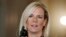 FILE - Kirstjen Nielsen, President Donald Trump's nominee to be Secretary of Homeland Security, speaks during an event in the East Room of the White House.