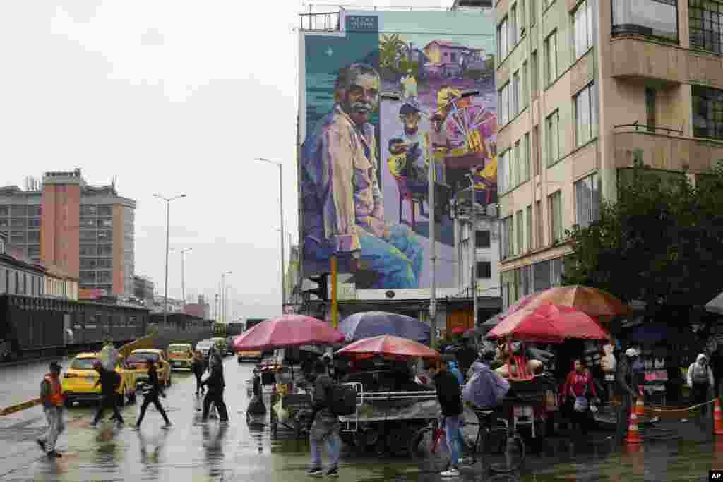 د کولمبیا په پلازمینه بوګوټا کې د نوبل جایزې ګټونکي، ګابریل ګارسیا مارکز انځور