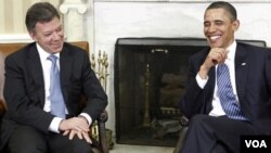 Los presidentes Juan Manuel Santos y Barack Obama se reunieron en abril pasado en la Casa Blanca.