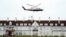 Presidential candidate Donald Trump leaves by his helicopter from the Turnberry golf course in Turnberry, Scotland, Aug. 1, 2015.