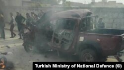 Suriye'nin Azez şehrindeki saldırıda şehrin otogarı hedef alındı.