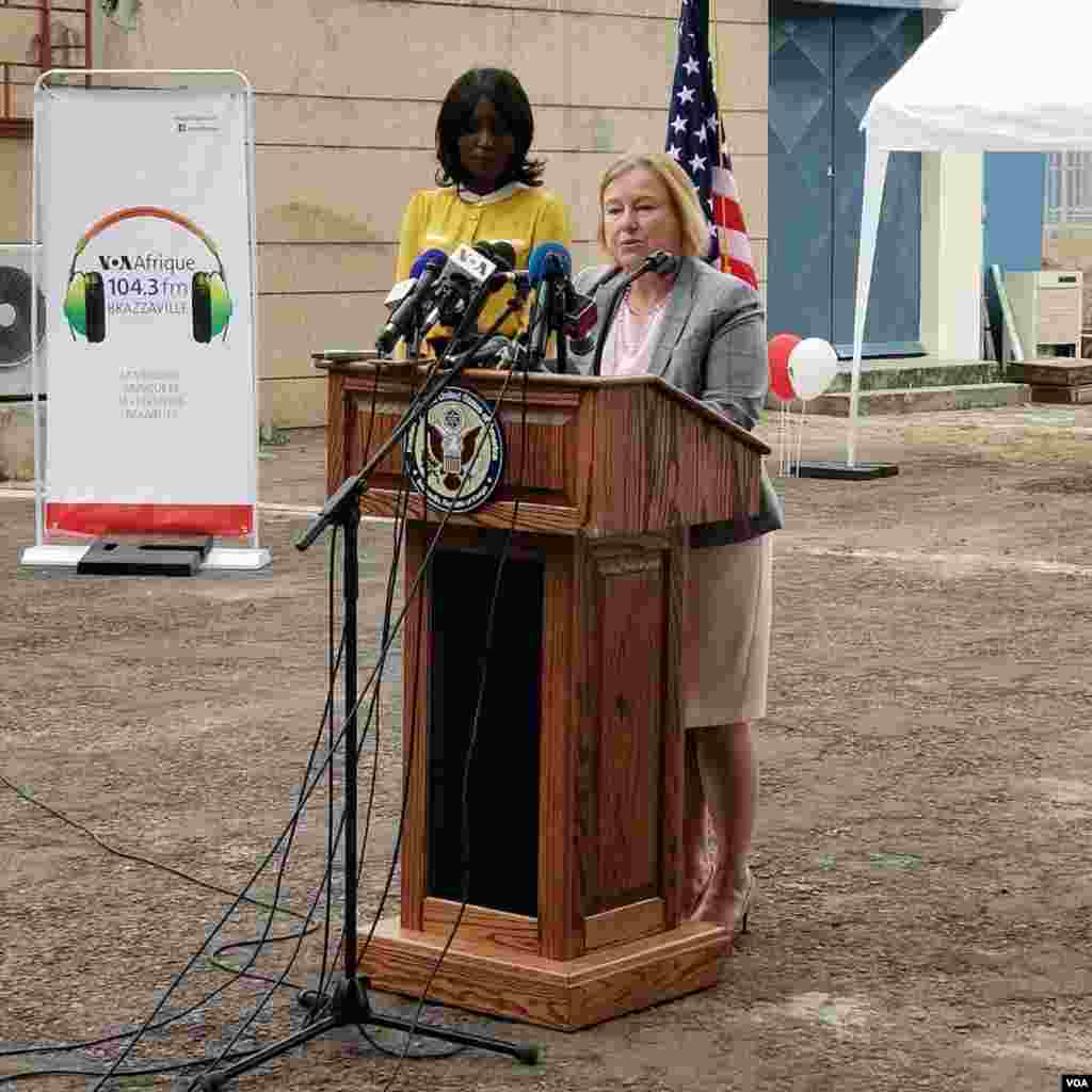 VOA Director Bennett speaks at the opening ceremonies for one of two FM radio stations in the Republic of Congo. Director Bennett said the new station is part of VOA&rsquo;s commitment to &ldquo;being a model of a free press and supporting freedom of speech.&rdquo;&nbsp;