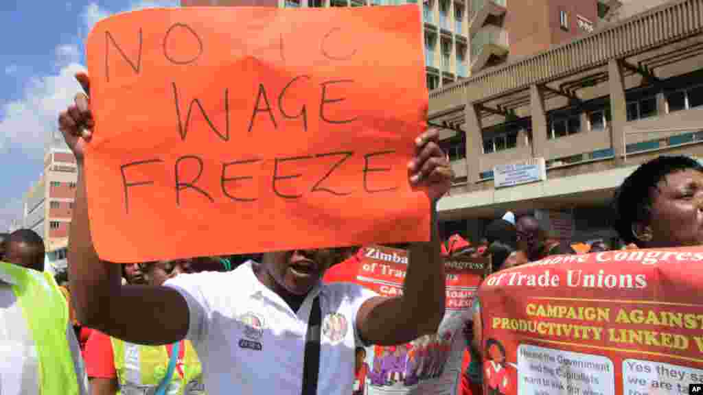 Zimbabwe Workers Demonstration