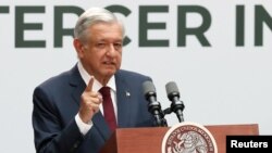 Mexico's President Andres Manuel Lopez Obrador delivers his first state of the union at National Palace in Mexico City, Sept. 1, 2019.