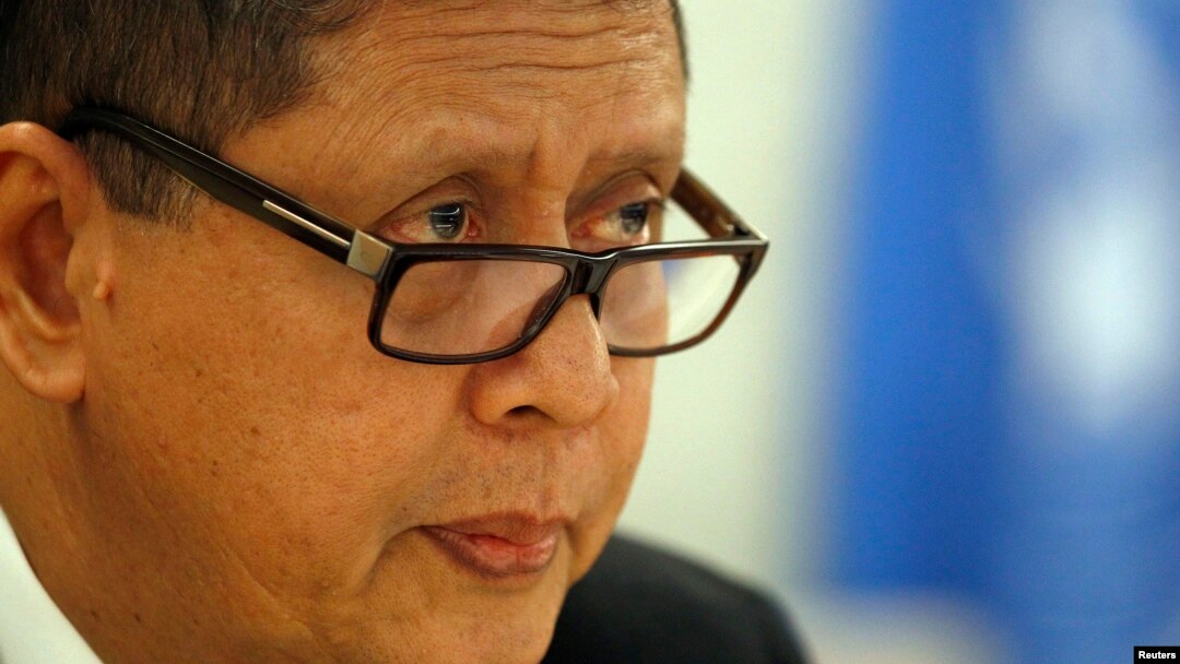 Penyidik Khusus HAM PBB untuk Korut, Marzuki Darusman membawakan laporannya di depan Dewan HAM PBB, di Jenewa (11/3).