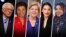 Des élus démocrates de la gauche progressiste : le sénateur Bernie Sanders, la représentante Barbara Lee, la sénatrice Elizabeth Warren, les représentantes Alexandria Ocasio-Cortez et Ilhan Omar.
