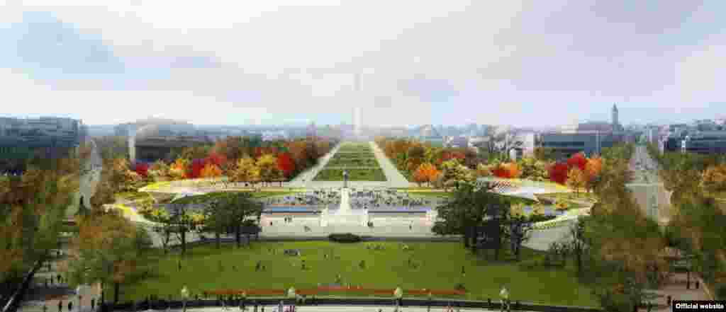 Jardines al lado del lago, comedores flotando sobre el agua, cubiertas florales para nuevos anfiteatros y pabellones subterr&aacute;neos al pie del Monumento a Washington se han convertido en finalistas del concurso de dise&ntilde;o.