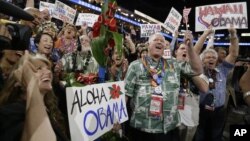 Hawaii delegates at the Democratic National Convention in Charlotte, N.C., September 5, 2012. 