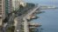 An aerial view shows the waterfront promenade along the Mediterranean Sea being mostly empty after police order people to vacate it in Beirut, Lebanon, March 16, 2020. 