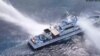 Kapal Garda Pantai Filipina BRP Bagacay dilaporkan terkena semprotan air dari kapal Garda Pantai China di perairan dekat Scarborough yang diklaim China. (Foto: via AFP)