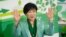 Incumbent Tokyo Gov. Yuriko Koike celebrates after she was elected for Tokyo's gubernatorial election in Tokyo, July 7, 2024.