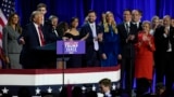 Republican presidential nominee former President Donald Trump speaks at an election night watch party, Nov. 6, 2024, in West Palm Beach, Florida.