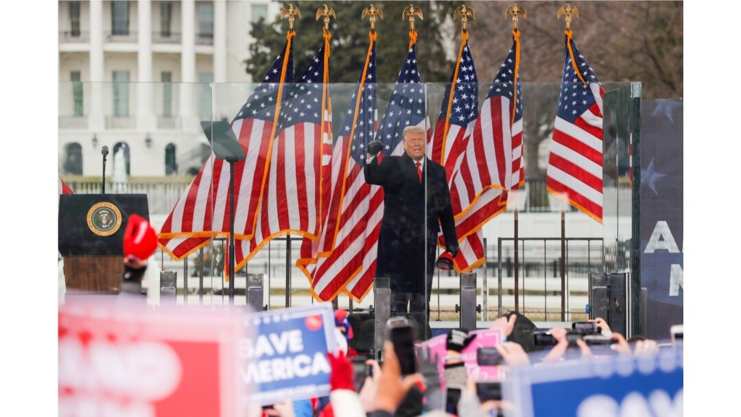 FILE - President Donald Trump holds a rally to contest the certification of the 2020 U.S. presidential election results by Congress, in Washington, Jan. 6, 2021.