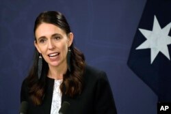 FILE - New Zealand Prime Minister Jacinda Ardern speaks during a press conference in Sydney, Australia, July 8, 2022. Ardern, who participated in the festival herself as a teenager, said Monday, Oct. 17, 2022, that she disagrees with the decision to end support for Shakespeare program. (AP Photo/Rick Rycroft)