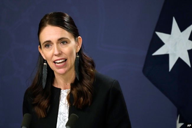 FILE - New Zealand Prime Minister Jacinda Ardern speaks during a press conference in Sydney, Australia, July 8, 2022. Ardern, who participated in the festival herself as a teenager, said Monday, Oct. 17, 2022, that she disagrees with the decision to end support for Shakespeare program. (AP Photo/Rick Rycroft)