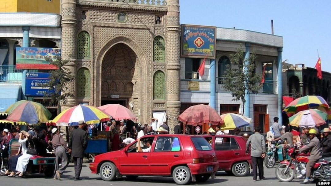 Pusat kota Khotan di wilayah otonom Xinjiang Uigur.
