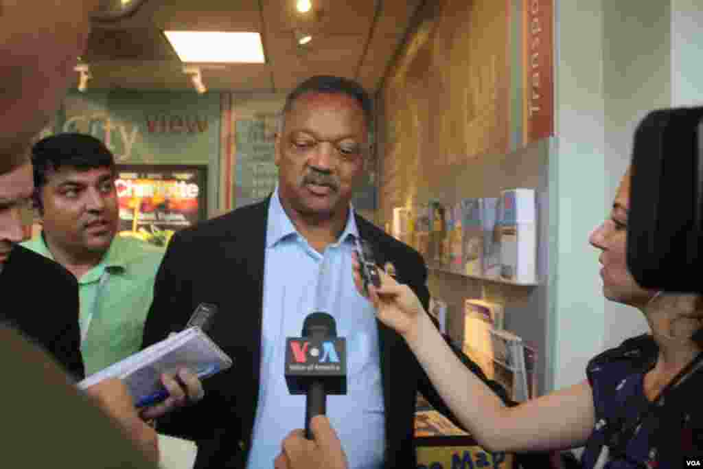 Civil Rights Activist and Democratic Political Figure Jesse Jackson talks to VOA at the Democratic Convention in Charolette, NC on Tuesday, September 4th. 