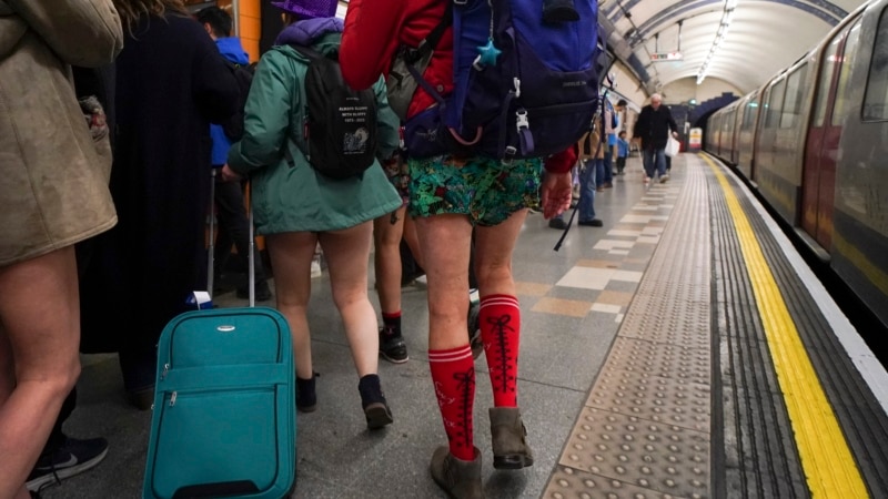 London subway riders bare their legs in ‘No Trousers Tube Ride’