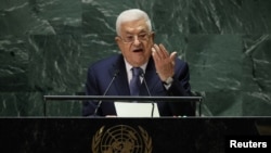 El presidente del Estado de Palestina, Mahmoud Abbas, durante su intervención en la Asamblea General de la ONU, en Nueva York, EEUU, el 21 de septiembre de 2023.