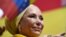 La exsenadora colombiana, Piedad Córdoba, participa en una manifestación de apoyo al gobierno de Venezuela y al foro izquierdista de Sao Paulo, en Caracas, el 27 de julio de 2019.