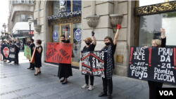 Skup u Beogradu u znak podrške demonstracijama u SAD (Foto: VOA)