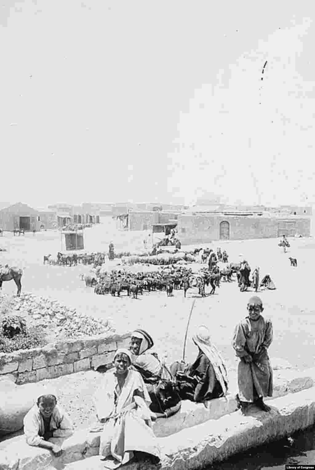 Beersheva, c. 1900. The town was founded in 1900 by the Ottomans as an administrative center from which they could keep the Bedouin in check. The town quickly grew to be the 'capital' of the Negev. The Bedouin Sheiks of the region settled there--and began building with stone for the first time