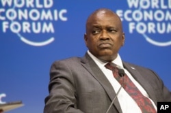 Botswana's president Mokgweetsi Masisi attends the World Economic Forum Africa meeting at the Cape Town International Convention Centre, Sept. 4, 2019, in Cape Town.